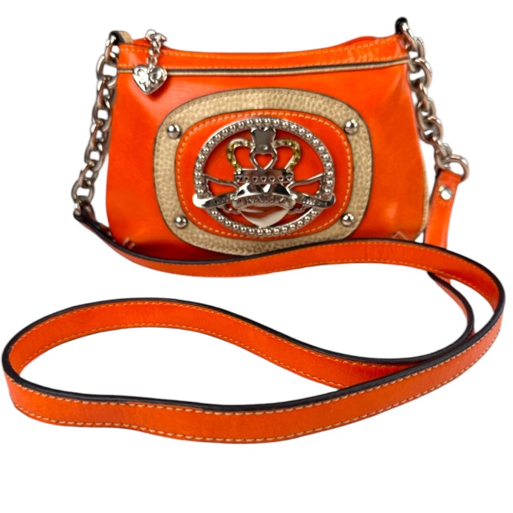 Kathy Van Zeeland Burnt Orange Leather Small Crossbody